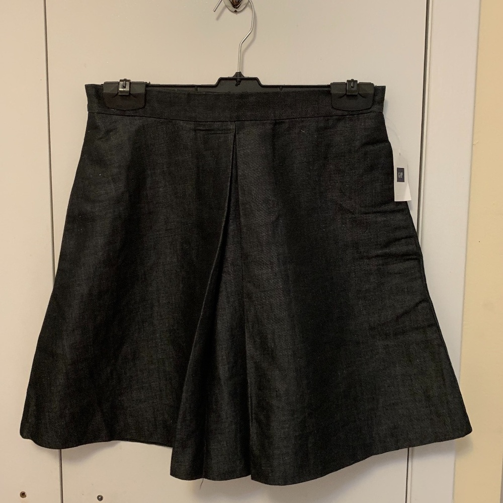 Gap Center Pleat , A shape, Charcoal Mini Skirt
